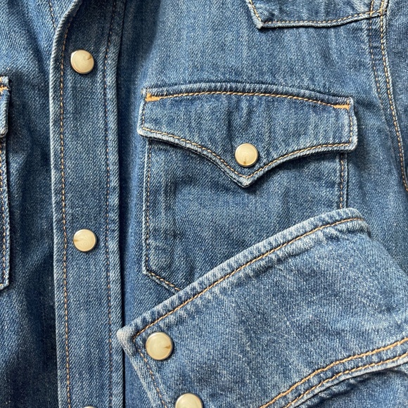 New Denim Forum Aritzia Western Denim Shirt XS - Picture 5 of 6